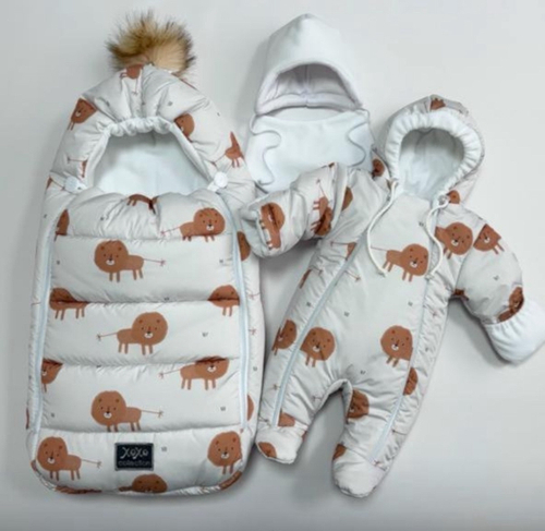 Зимний комплект на выписку "Пушинка принт" (model.38)