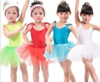 Купальник детский гимнастический на бретелях с юбкой-пачкой