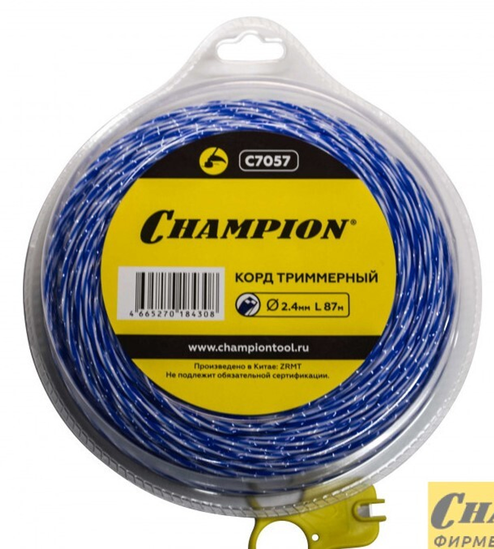 Леска 2,4 мм 87 м CHAMPION витой квадрат C7057