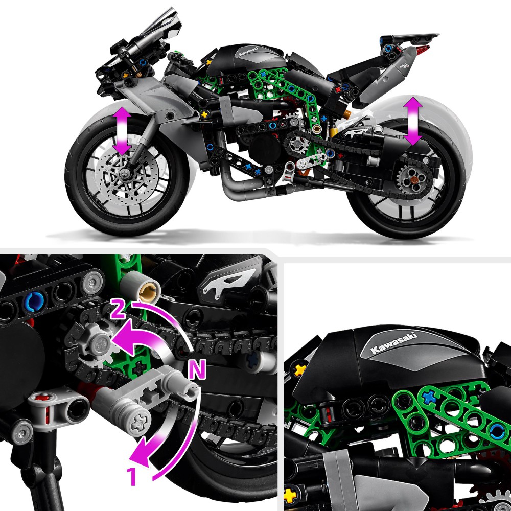 Конструктор LEGO Technic 42170 Мотоцикл Kawasaki Ninja H2R — фото 7