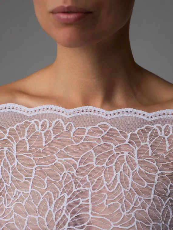 03-295 Кружево эластичное 22 см, белый 001