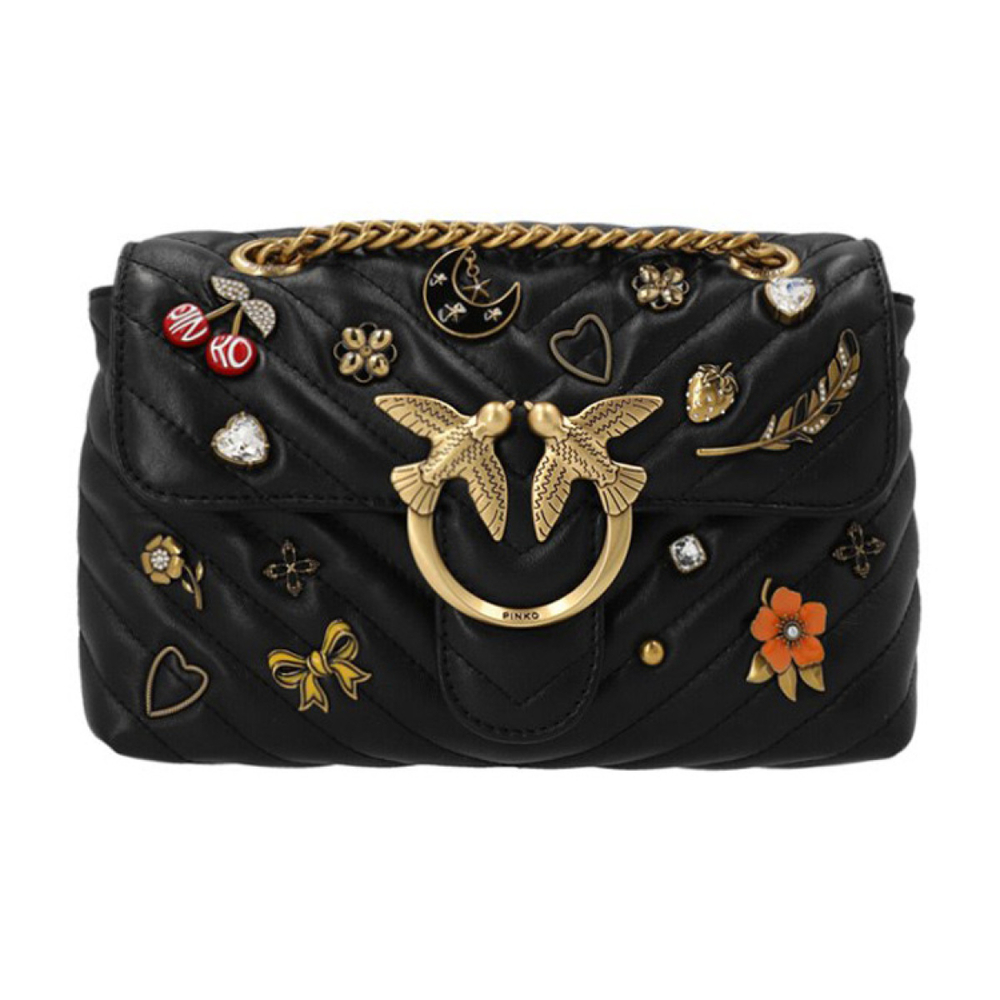 Сумка Pinko Shoulder Pillow Bag Messenger Bag Small Black Gold, 1P22SU-A04S-Z99Q