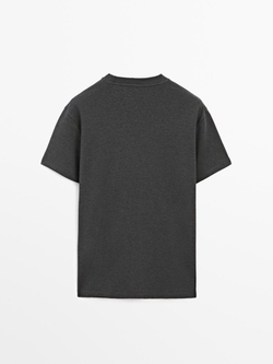 Massimo Dutti Хлопковая футболка-поло с короткими рукавами, серый