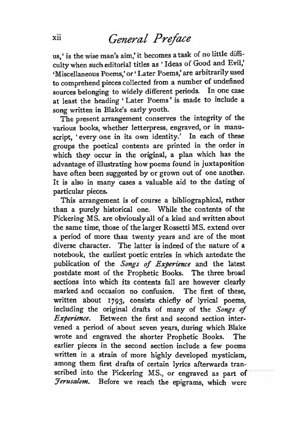 The poetical works of William Blake. A new and verbatim text from the manuscript engraved and letterpress originals | William Blake