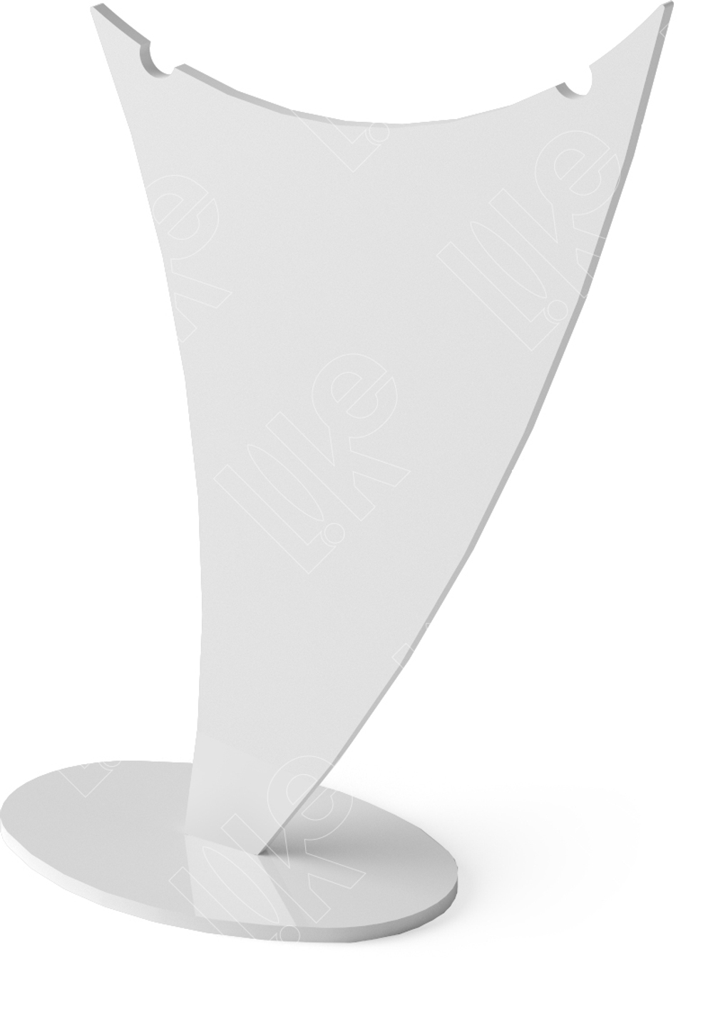 Подставка для колье фигурная/2 верхние прорези/платформа овальная