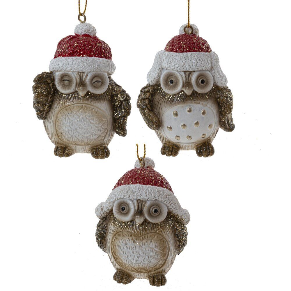 GAEM Фигурка декоративная подвесная "Сова", L5 W4 H7 см, 3в.