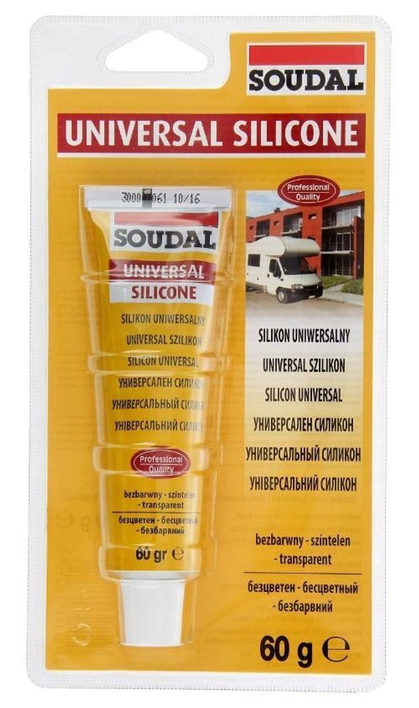Герметик силикон. Soudal универс. бесцветн. 60гр  120032