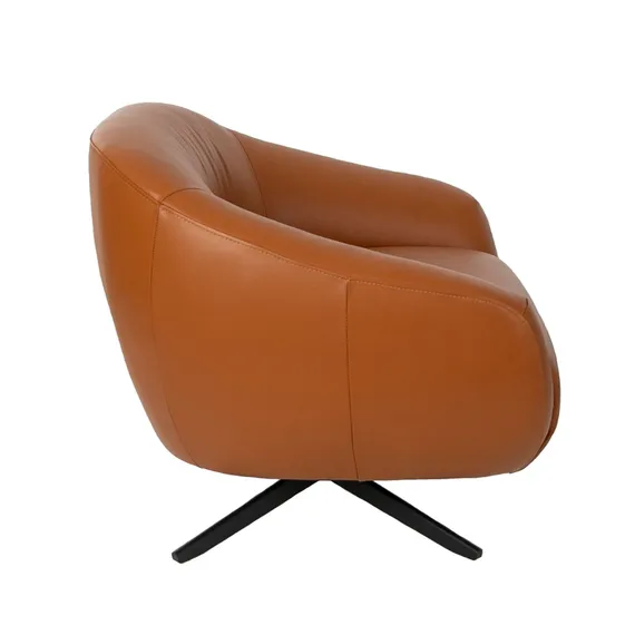 Кресло вращающееся 5183 из коричневой кожи