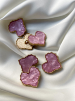 Пуговицы в форме сердца с розовым перламутром