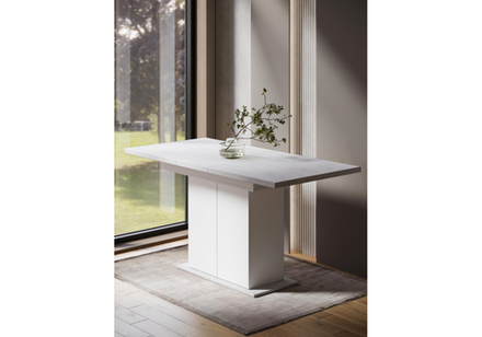 Стол деревянный Woodville Carla белый, цемент светлый