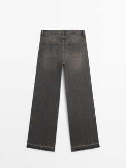 Massimo Dutti Расклешенные джинсы со средней посадкой, серый