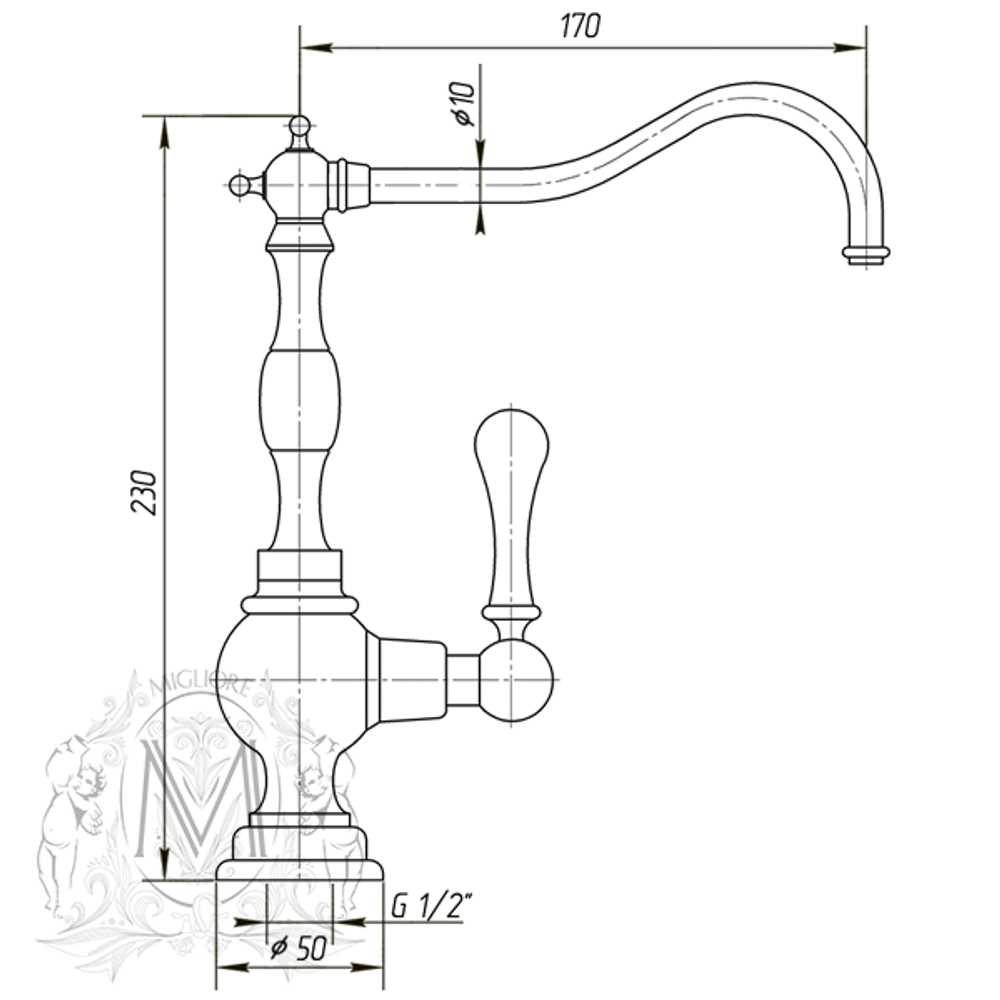 Кран  для питьевой воды Migliore Baron 18307  схема