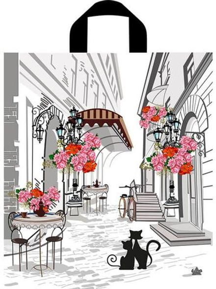 Пакет 42*38см (37мк) с петлевой ручкой "Маленькая история" ПНД