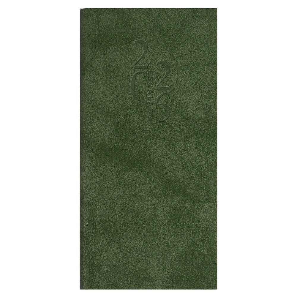 Еженедельник датированный 2026 ESCALADA, 80х165 мм, 64 л., арт. 70374/ 20 ТИВОЛИ ГЛОСС ХАКИ (кожзам: мягкий переплёт, материал обложки: искусственная кожа "Тиволи глосс"; декор: блинтовое тиснение; способ крепления блока: ниткошвейный; вн. блок: 64 л