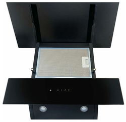 Вытяжка наклонная Ginzzu HKH-213 черное стекло 650м3/час, сенсорное управление, пульт