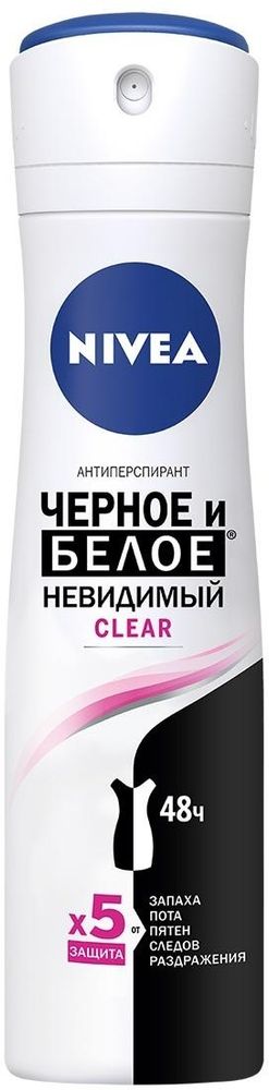 Nivea 150мл. Дезодорант жен. спрей Невид.защита д/черн/белого (CLEAR)