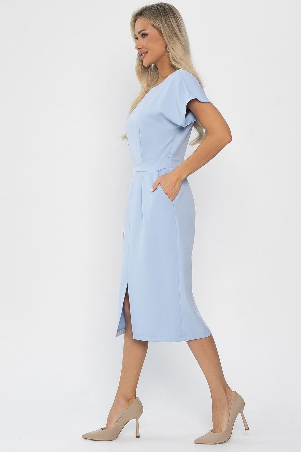 Платье с карманами Утренняя роса (голубое) П14370-16М LT Collection