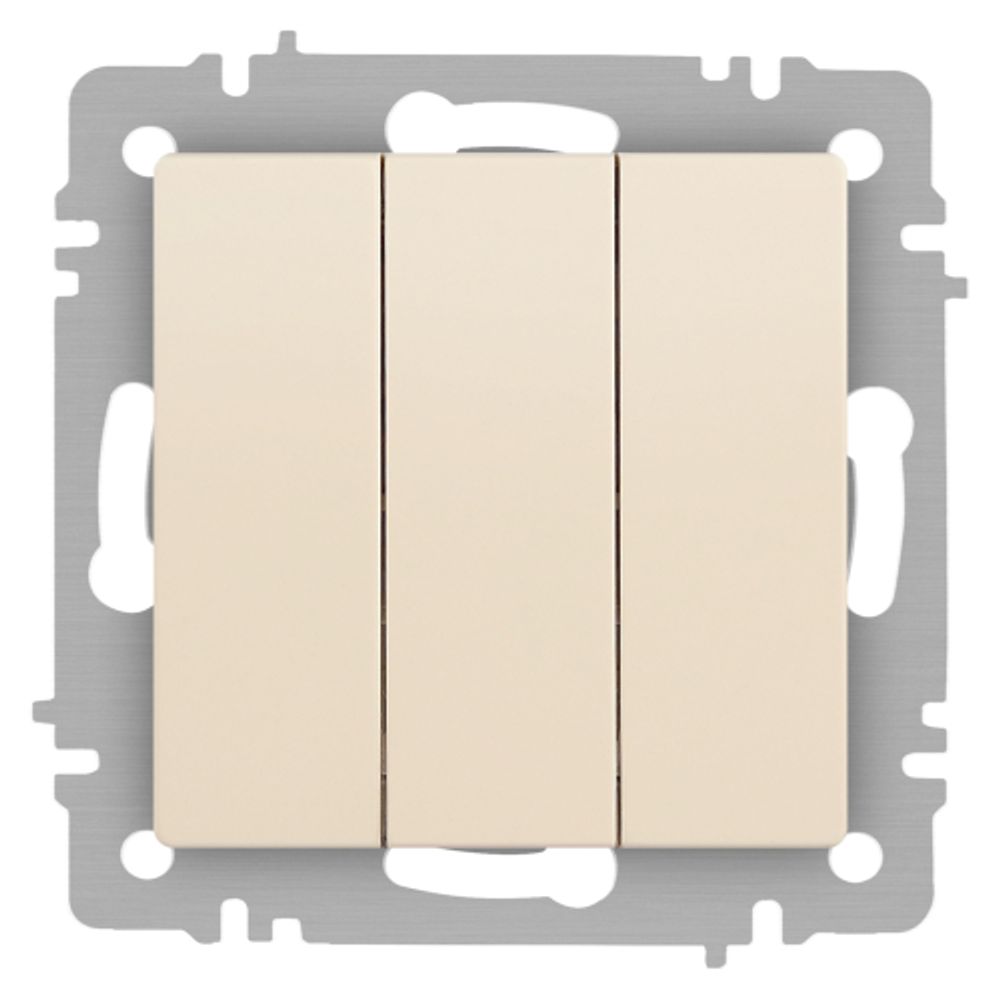 Выключатель Intro Accent 6-106-02 тройной, 10А-250В, IP20, СУ, AL/CU, сл.кость