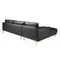 Угловой диван с левым шезлонгом 6198/5607-L-T541040 черная кожа