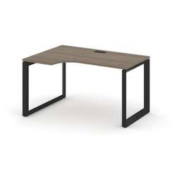 Style Project Стол рабочий эргономичный SN-59O.SPA-022(L) Вяз Благородный/Металл Черный/Черный Заглу