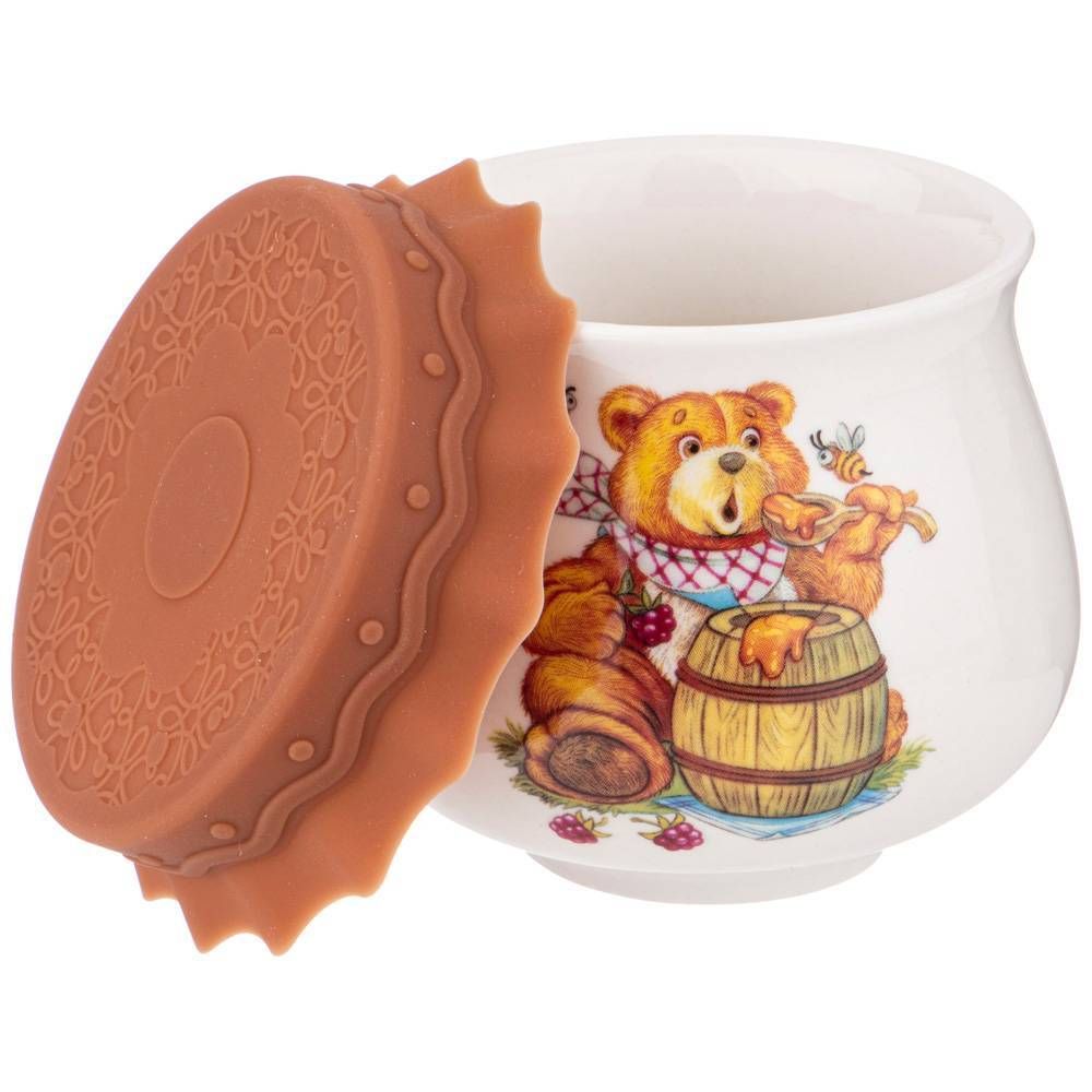 БАНОЧКА С СИЛИКОНОВОЙ КРЫШКОЙ LEFARD "МЕД" 180 МЛ (КОР=72ШТ.)