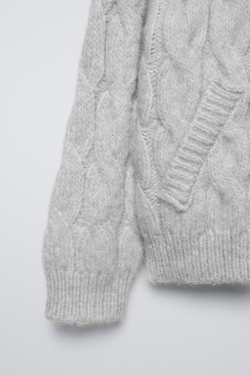 ZARA КАРДИГАН С ЗАСТЕЖКОЙ-МОЛНИЕЙ, ЖЕМЧУЖНО-СЕРЫЙ