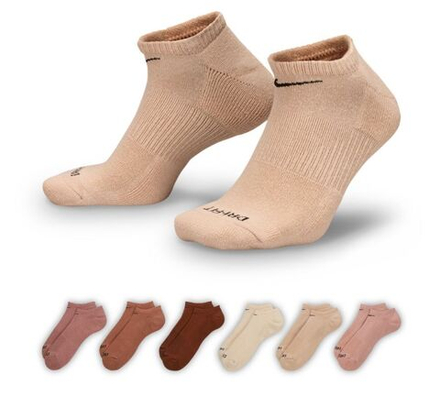 Теннисные носки Nike Everyday Plus Cushioned Training No-Show 6P - Multikolor