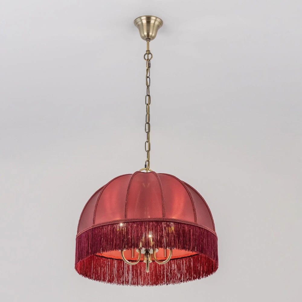 Citilux Базель CL407133 Люстра подвесная с бордовым абажуром