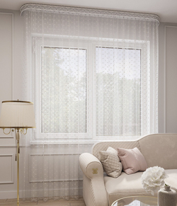 Тюль Legrand Ажур белый с фигурным краем