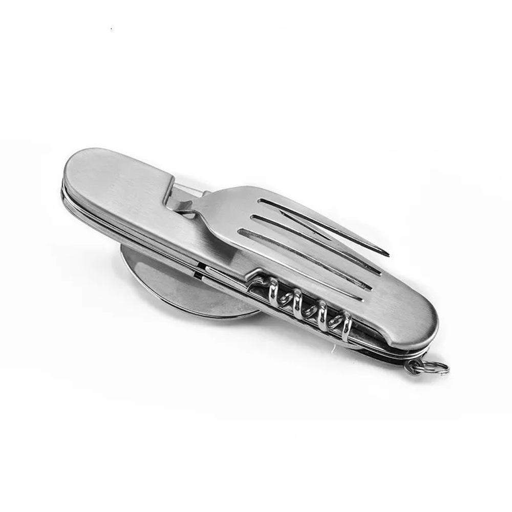 Туристический набор ложка вилка мультитул 6 в 1 арт.706В