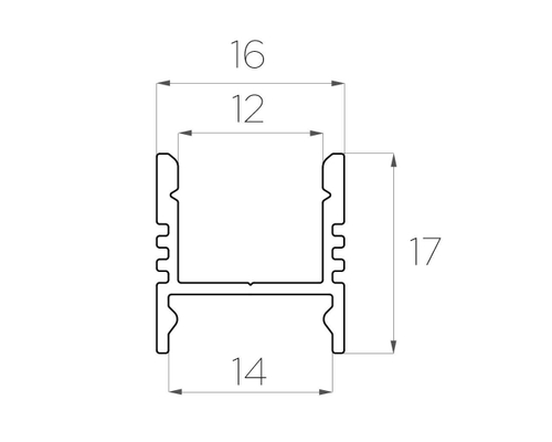 Профиль накладной алюминиевый LC-LPS-1716-2 Anod