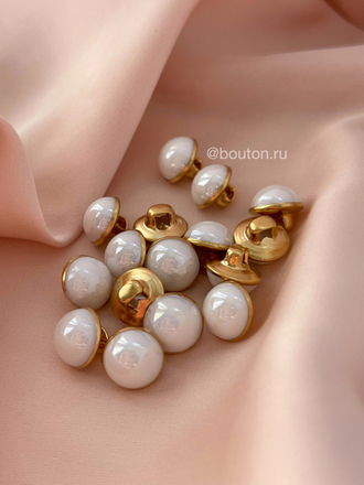 Пуговицы Золото Белые (с перламутром) 10 мм