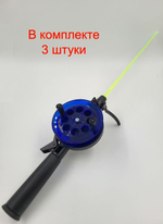 Удочка для зимней рыбалки Три Кита Tehno, катушка d-75mm, с пластмассовой ручкой (хлыст стекловолокно), красная, 1 штука (удочка зимняя)