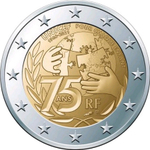 2 евро 2021 Франция - 75 лет ЮНИСЕФ