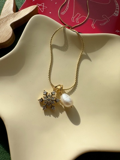 Цепочка Снежность с жемчугом