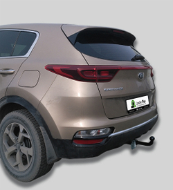 Фаркоп(прицепное) Лидер-Плюс для KIA SPORTAGE (IV) 2018-../ HYUNDAI TUCSON ( III ) 2016-2020 (кроме авто с двигателем 2,4 л)(паспорт и сертификат в комплекте)(без электрики)K124-A
