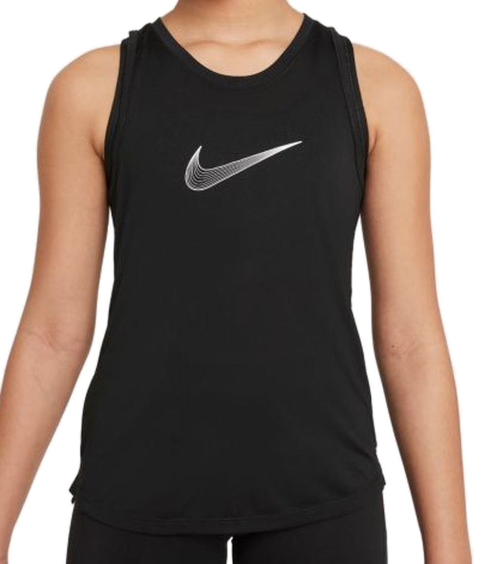 Футболка для девочки теннисная Nike Dri-Fit One Training Tank - черный