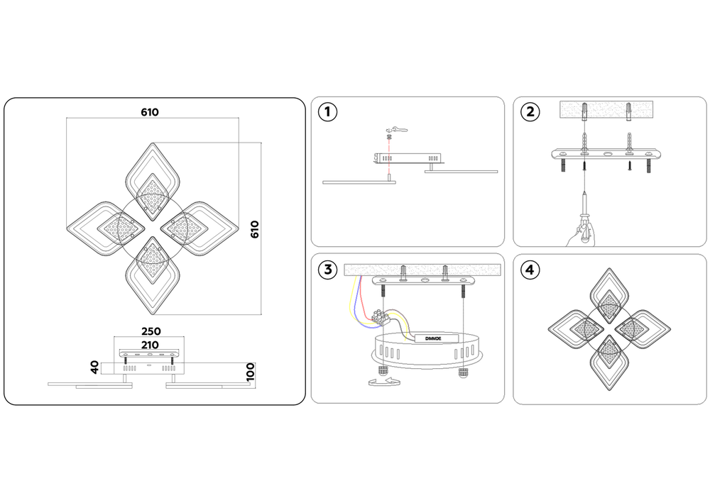 Ambrella Потолочный светодиодный светильник с пультом Original FA4281