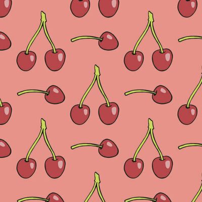 вишня на розовом фоне