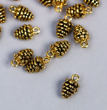 Декор металл для творчества "Золотая шишка" 1х0,6см, 5468838