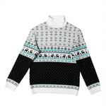 Свитер белый с бирюзовым «Олени»