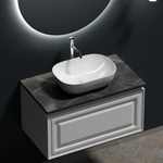 Тумба подвесная Sancos Very, Bianco 790х445х406, под столешницу с отверстием под смеситель, цвет Black Sky