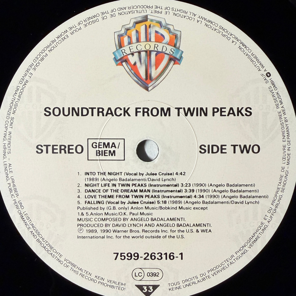 Twin Peaks - Original soundtrack (Германия 1990г.)
