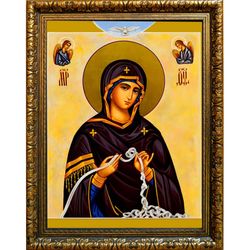 Богородица развязывающая узлы. Икона на холсте.