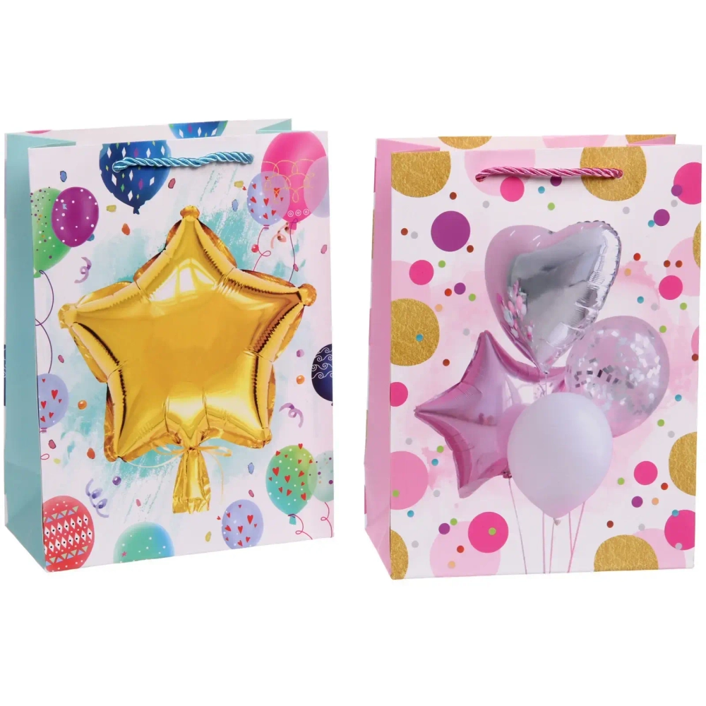 Пакет подарочный «Воздушные шары» 18*24*8,5 см, микс