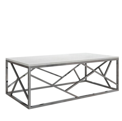 GY-CT2051214BLSM Стол журнальный иск.мрамор/темн.хром 60*120*40