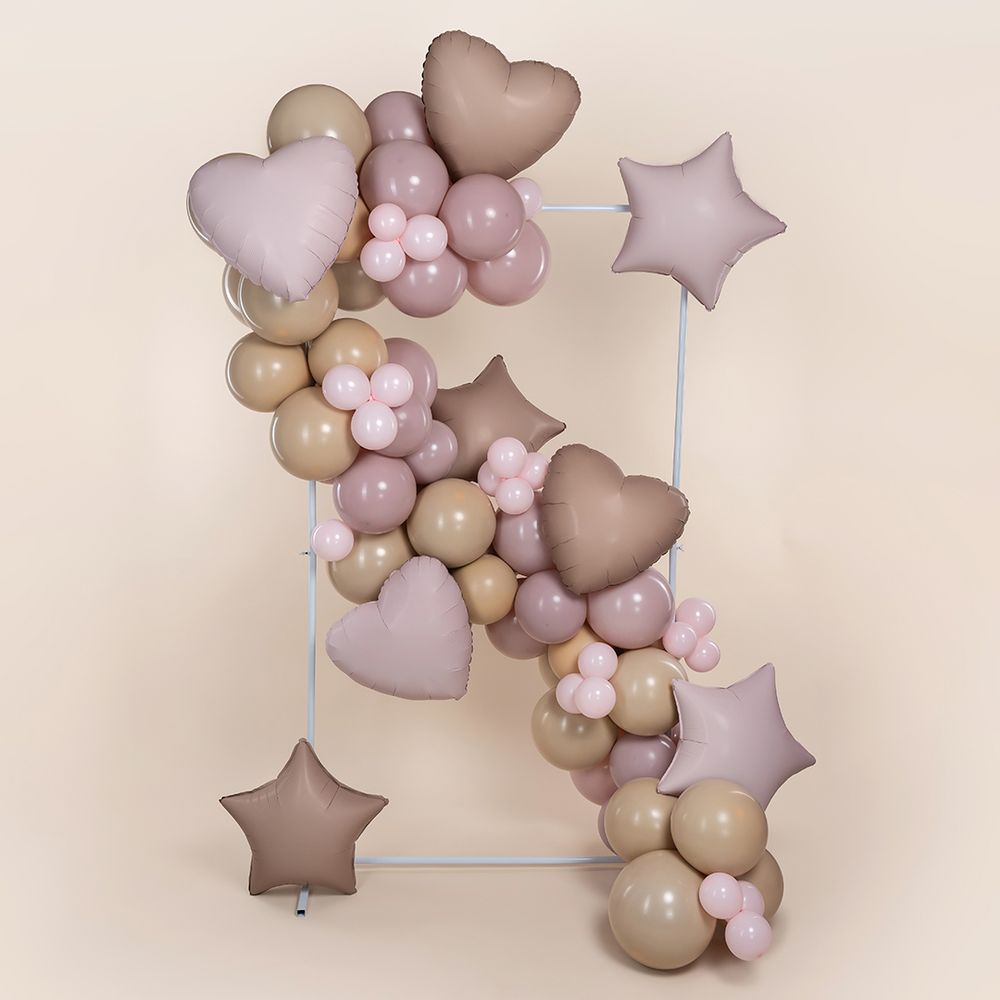 Шар (18''/46 см) Звезда, Пыльная роза, Сатин, 1 шт.