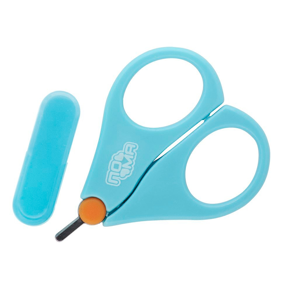 Ножницы детские с колпачком 1 шт. ПОМА, голубой