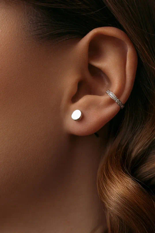 Серьги ''Гвозди'' гладкие в серебре