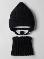 Шапка-бини со снудом детская на осень